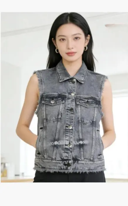 Жилет джинсовый укороченный женский (р-р S-3XL)