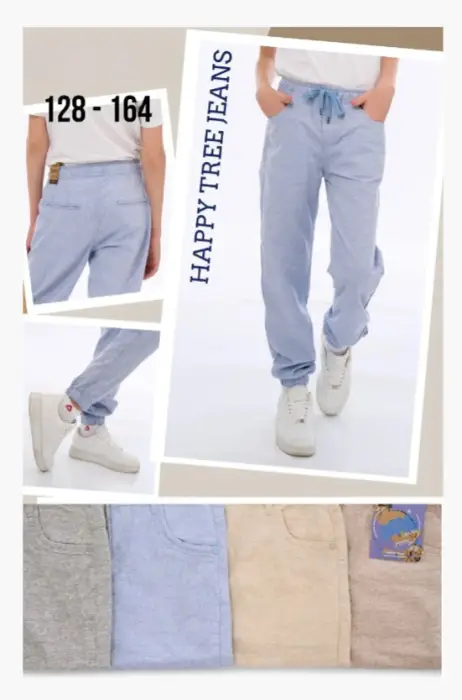 Брюки льняные летние на резинке для мальчика (р-р 128-164)