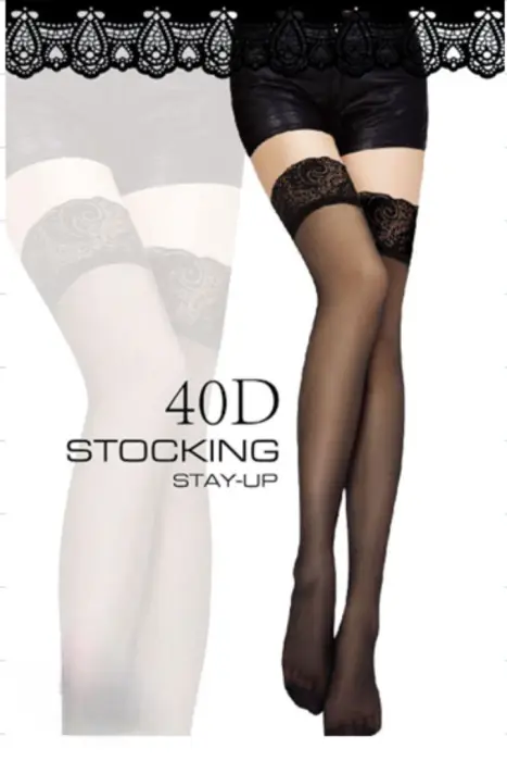 Чулки женские на широкой резинке S-L