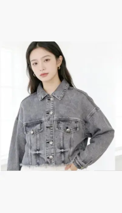 Укороченная джинсовая куртка женская (р-р S-2XL)