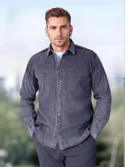 Рубашка джинсовая мужская р-р 44-52