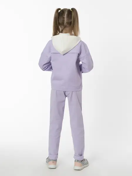 Джинсовая куртка для девочек. С манжетами и съемным капюшоном (2-7 лет)