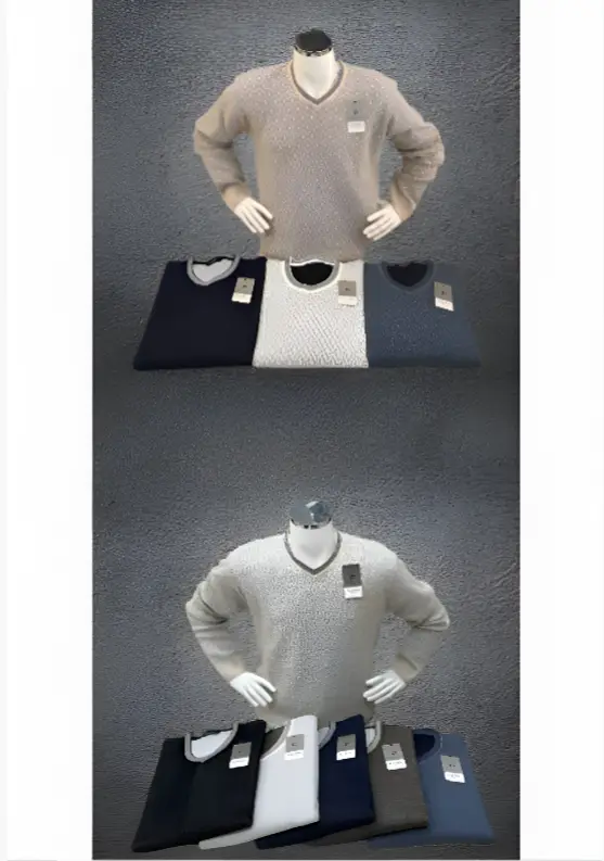 Свитер мужской с вырезом р-р 3XL-6XL