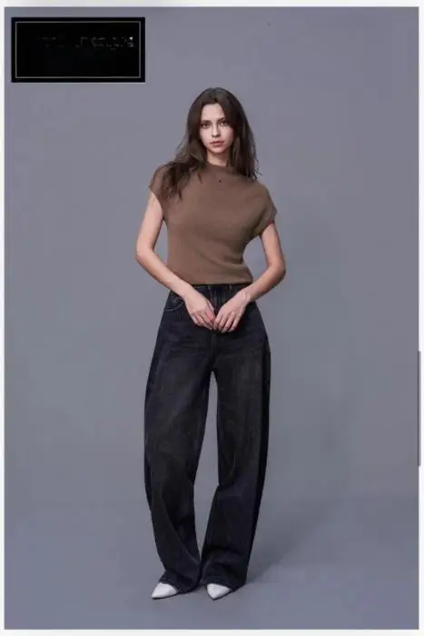 Джинсы женские широкие палаццо с высокой посадкой (р-р 28-33)