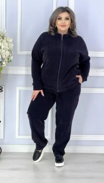 Женский костюм двойка тесла начес (р-р 54-60)