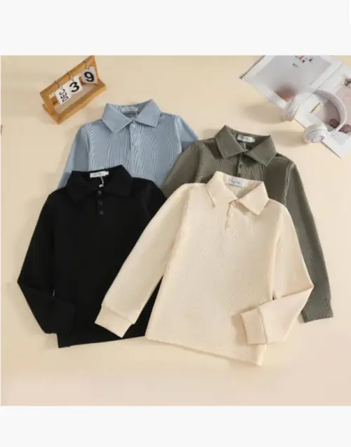 Лонгслив поло на кнопках для мальчика (р-р 128-152)