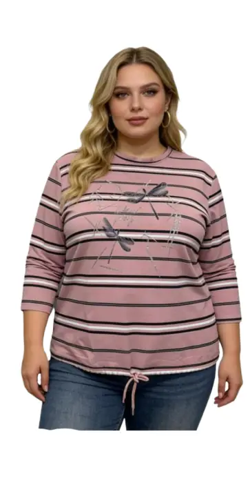 Джемпер трикотажный женский на завязках снизу (р-р 2xl-5xl)