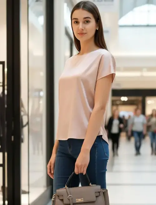 Футболка блузка шёлковая женская (р-р 50-56)