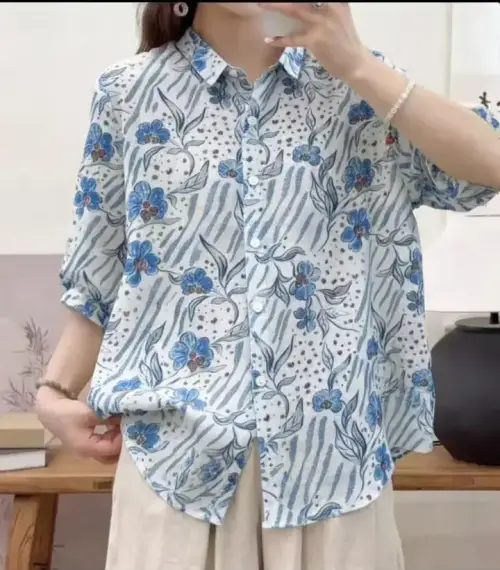 Рубашка летняя с принтом женская (р-р L-3XL)