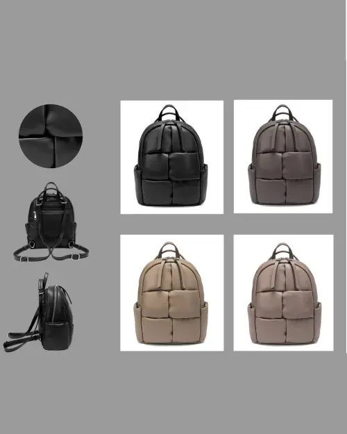 Рюкзак дутый в клетку повседневный