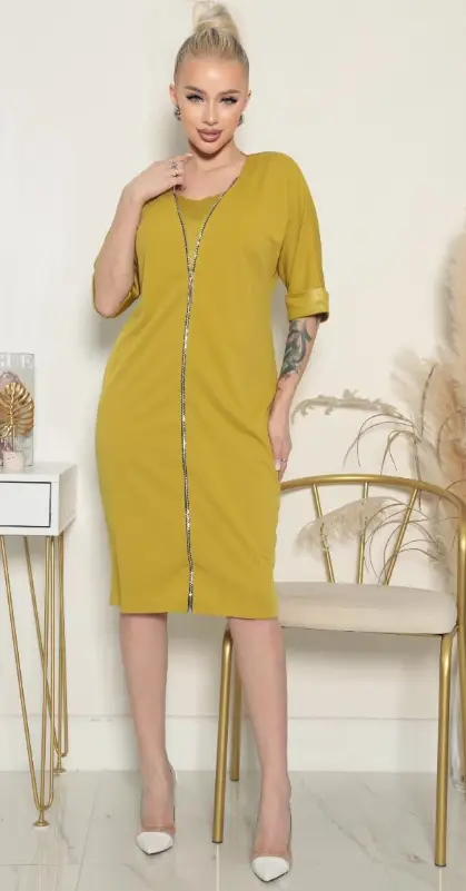 Платье трикотажное большие размеры (р-р 50-56)