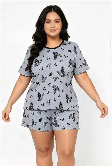 Пижама двойка футболка и шорты (XL-5XL)