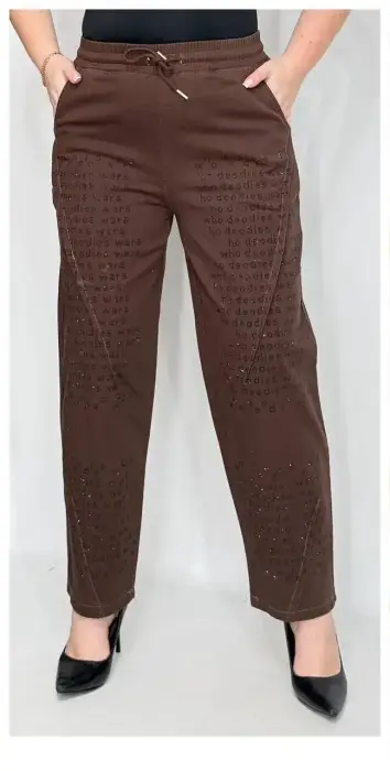 Брюки на резинке со стразами женские (р-р 48-56)