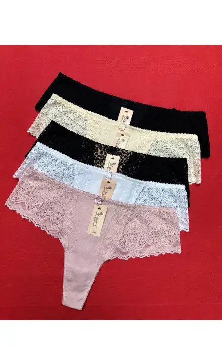 Трусы кружевные стринги женские (р-р XL-3XL)