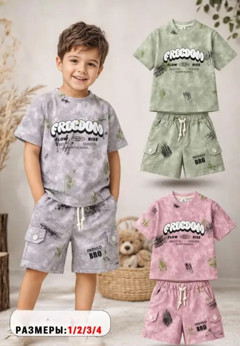 Комплект для мальчика футболка-шорты (р-р 1-4 лет)