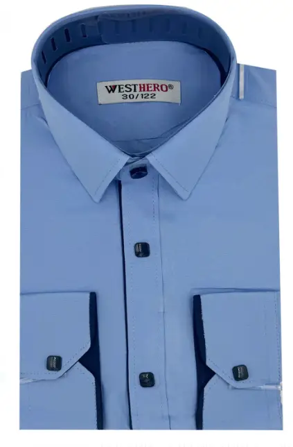 Рубашка школьная на кнопках с длинным рукавом стрейч (р-р 30-36)