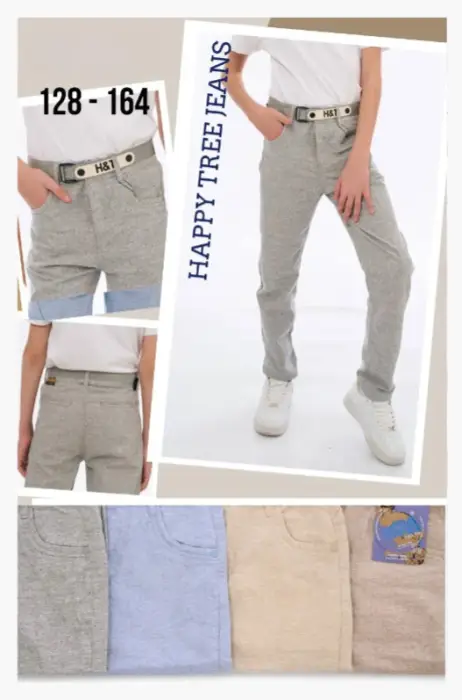 Брюки для мальчика летние льняные классические (128-164)