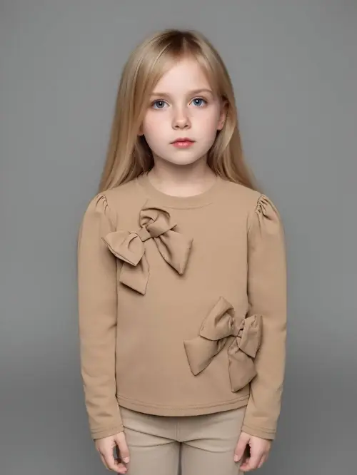 Лонгслив с бантами для девочки (р-р 116-140)