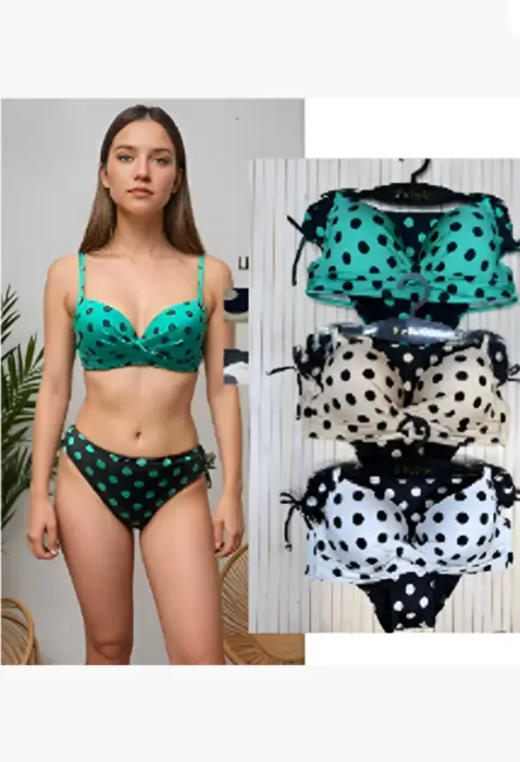Купальник раздельный с принтом в горошек женский (р-р 40-48)