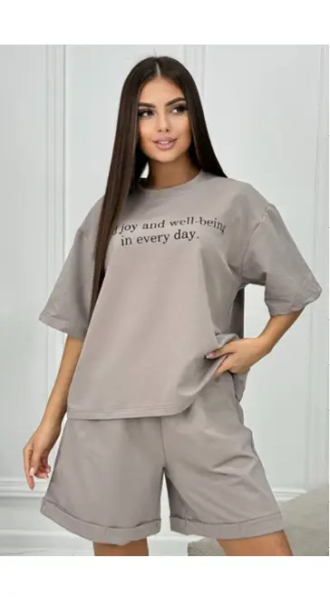 Комплект домашний женский: футболка и шорты (р-р 48-56)