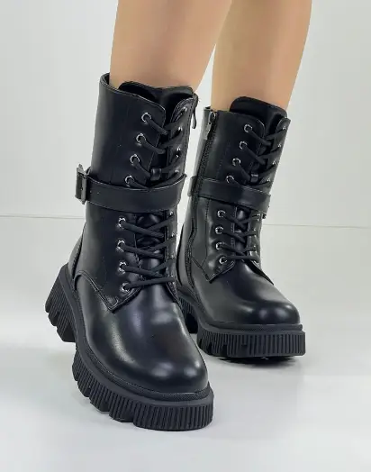 Женские ботинки зимние высокие на шнурках (р-р 36-41)