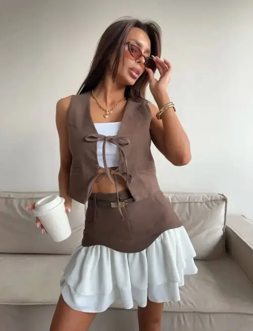 Костюм двойка женский юбка-жилет (р-р 42-44)