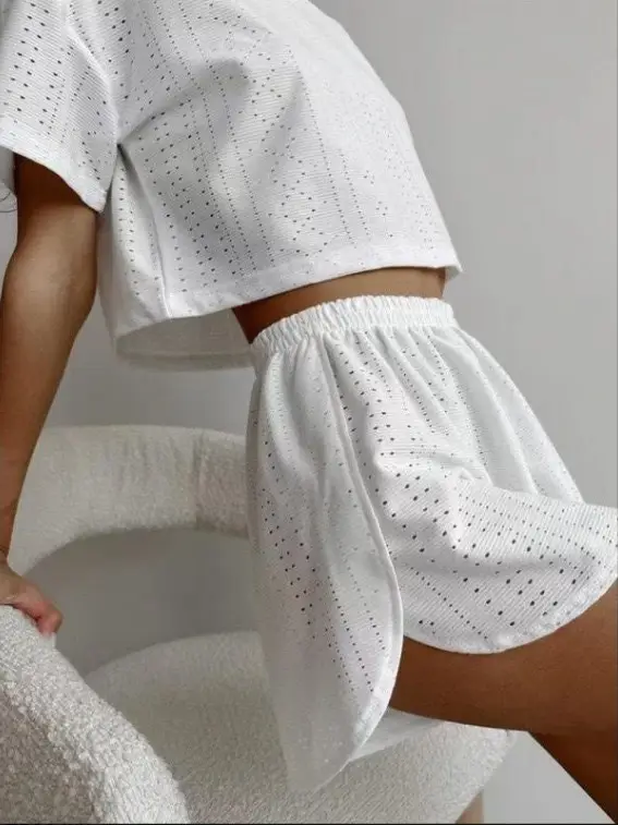 Домашний комплект хлопок, шортики с разрезами ( р-р  s m l )