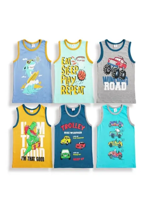 Майка детская хлопковая с принтом на мальчика (3-7 лет)