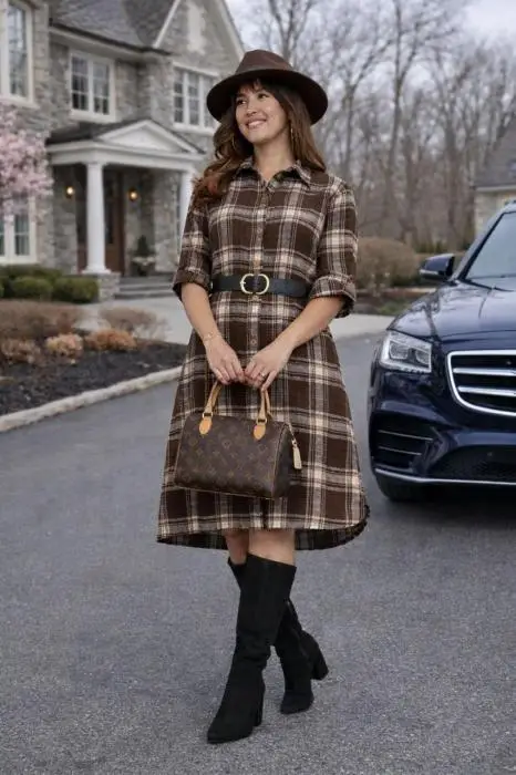 Платье- рубашка в клетку женское р-р 54-60