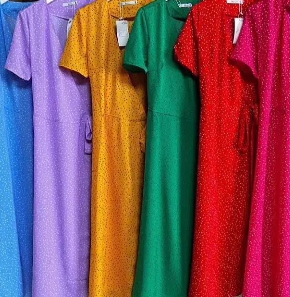 Платье  на запах с коротким рукавом в горошек ( р-р 42-48)