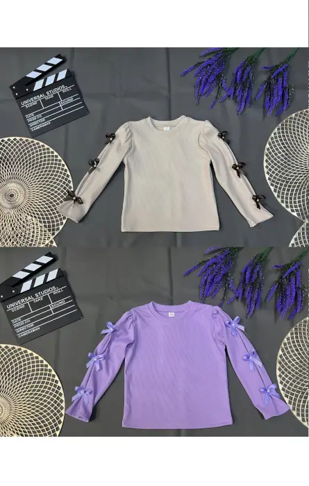 Лонгслив для девочки с бантами р-р 30-38