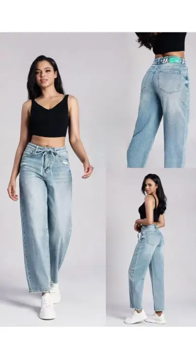 Джинсы прямые женские с поясом (р-р 25-30)