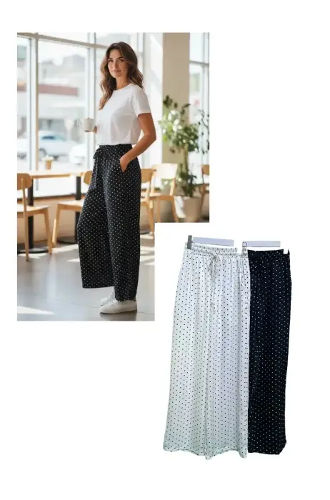 Брюки повседневные в горошек женские (р-р S M L)