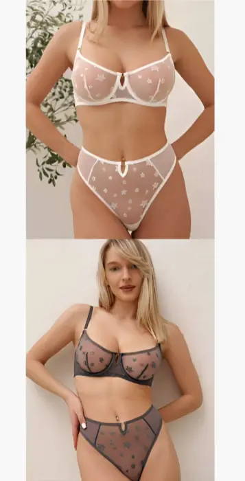 Нижнее бельё в сетку с вышивкой р-р 42-46