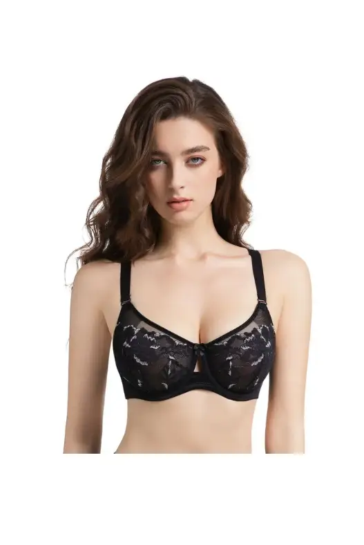 Бюстгальтер кружевной без поролона женский (р-р 80-100D)