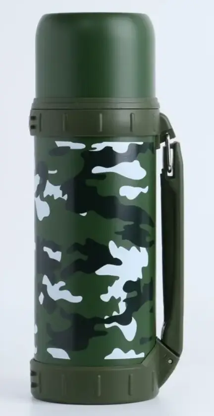 Термос 1.2 л  Камуфляж", с кружкой