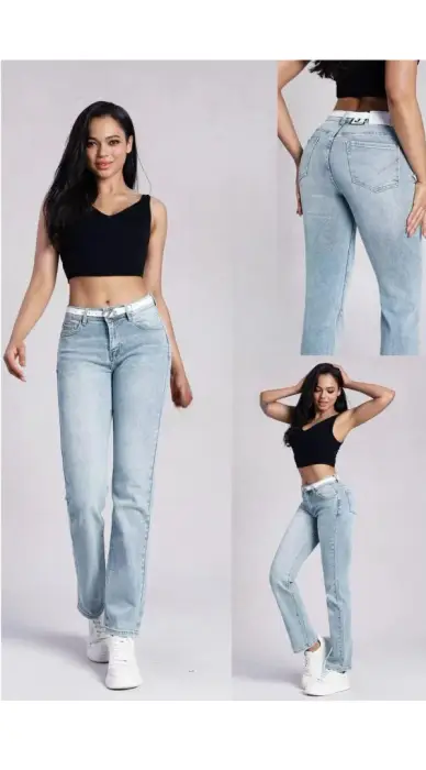 Джинсы женские прямые мом (р-р 25-30)