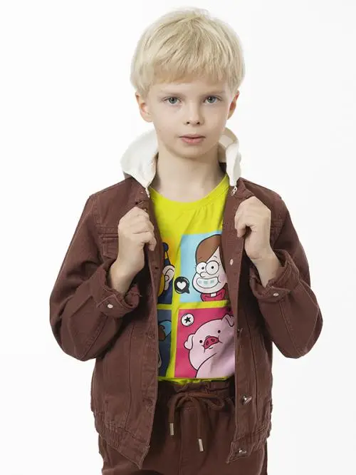Джинсовая куртка для мальчиков. С манжетами и съемным капюшоном (4-9 лет)