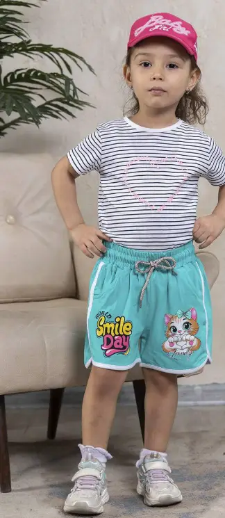 Детские шорты трикотажные с принтом (2-5 лет)