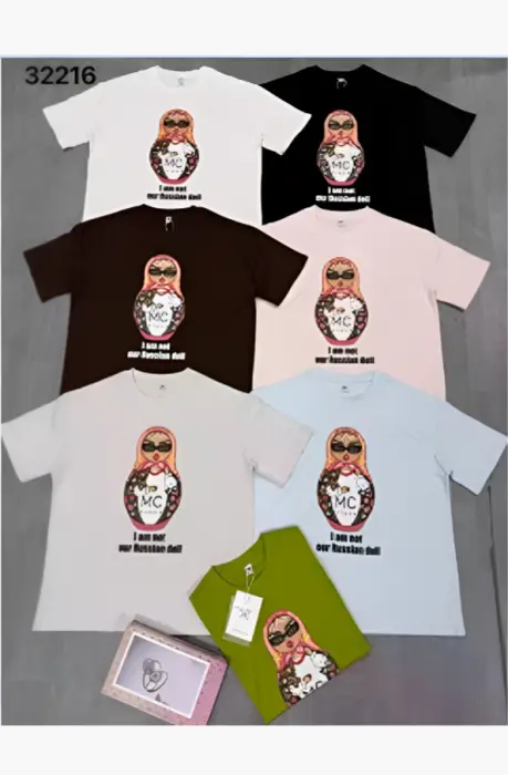 Футболка женская, принт Матрёшка (р-р единый 42-48)