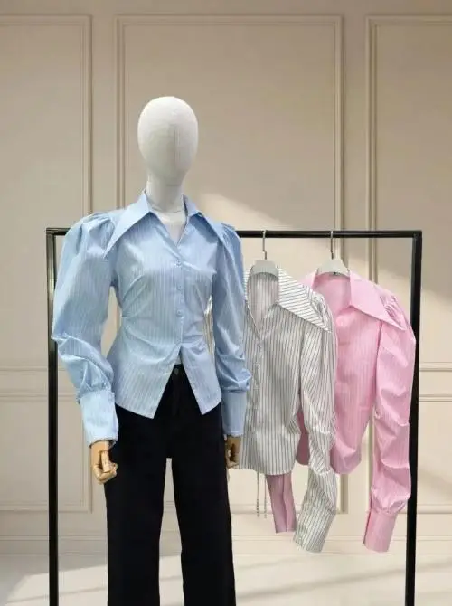 Рубашка приталенная в полоску женская (р-р 42-44)