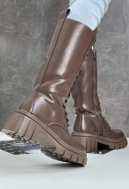 Женские сапоги высокие зимние на шнуровке (р-р 36-41)