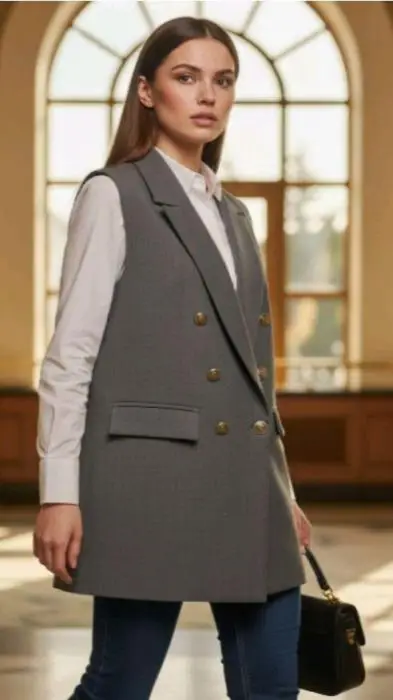 Классический жилет костюмный оверсайз р-р 42-48