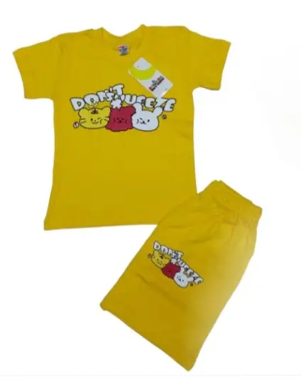 Комплект: Футболка и шорты для девочки, принт (2-5 лет)