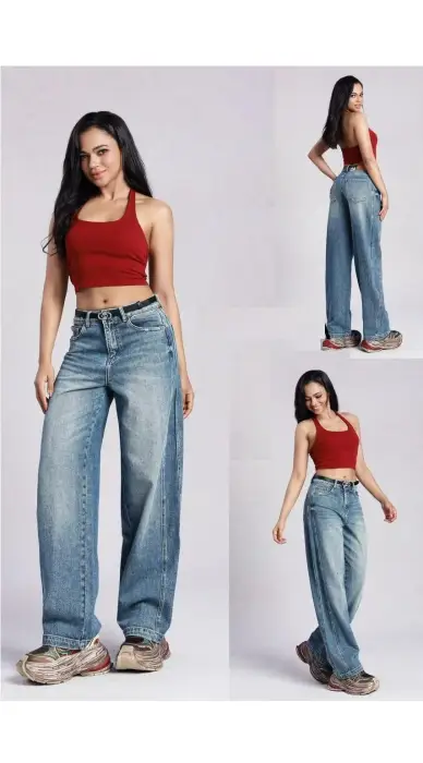 Джинсы багги широкие женские (р-р 28-33)