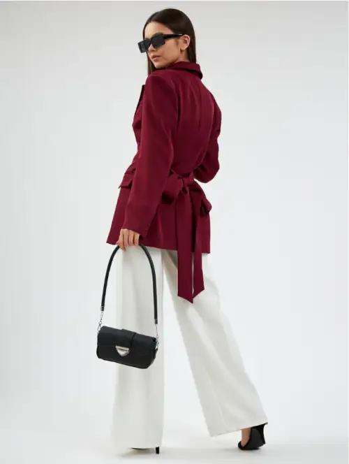 Пиджак с бантом на поясе женский р-р 42-44