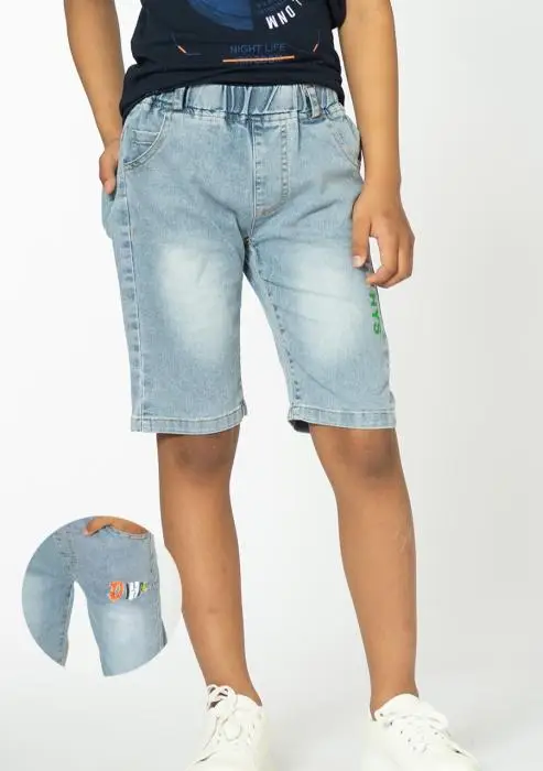 Бриджи для мальчиков на резинке, с карманами и принтом (2-6 лет)