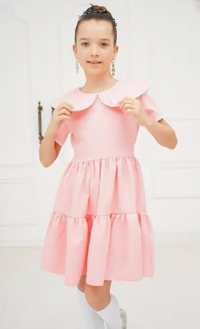 Платье для девочки с воротом короткий рукав (р-р  4-7 лет)