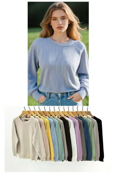 Свитер женский в рубчик трикотажный (р-р 48-50)