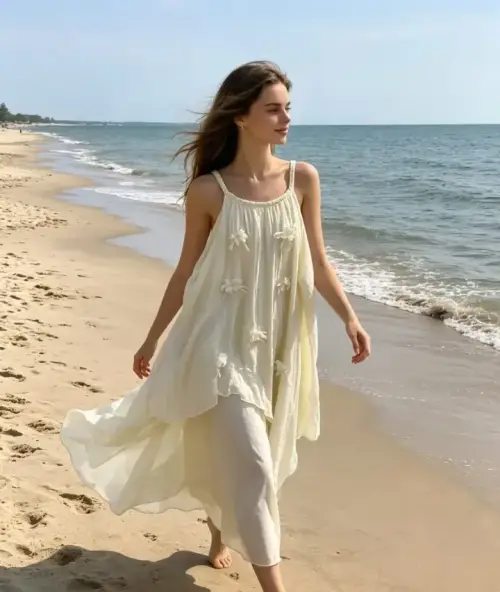 Платье летнее женское на бретелях (р-р единый 44-48)